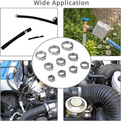 260PCS 304 Stainless Steel Single Ear Hose Clamp Crimp Hose Clamp Assortment Kit