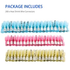 200/100PCS Electrical Heat Shrink Male & Female Spade Wire Connectors Terminals