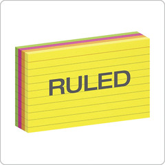 Oxford Neon Index Cards, 3″ X 5″, Ruled, Assorted Colors, 100 per Pack (40279)