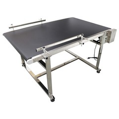 59×35.4″PVC Conveyor System w/Double Guardrails 55-66Lbs Load Packing Equipment