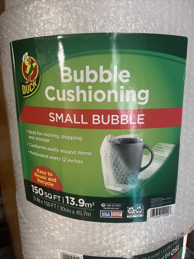 Duck Brand Small Bubble Cushioning Wrap [3/16 inch bubbles]: 12 in. x 150ft.
