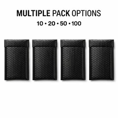 1000 Bulk Black Poly Bubble Mailers #000 4×8 Water Resistant Padded Envelopes