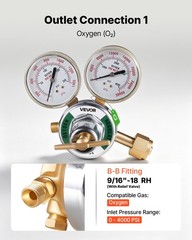 VEVOR Oxygen Acetylene Regulator Set Oxy-Acetylene Welding Gas Gauges T-Handle