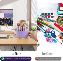 360 Rotating Pen and Pencil Holder Desk Organizer 5 Slots for Office School