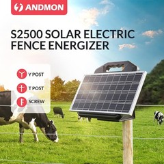 S2500 2.2 Joule Solar Fence Charger, 60 Miles Solar Electric Fence Charger fo…
