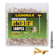 Wood Screws 1-1/2 Inch, Deck Screws #8 X 1-1/2″, 100 PCS, Rust Resistant, Epoxy