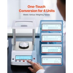 Uimoso Analytical Lab Scale 220g Capacity 0.0001g Precision, 4 Measurement Units