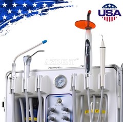 Portable Dental Mobile Delivery Unit Air Compressor Suction +Curing Light+Scaler