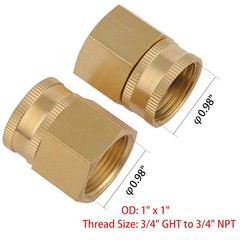 2 Pack Garden Hose Adapter,3/4″ NPT X 3/4″ GHT Connector with 3/4 inch, Brass