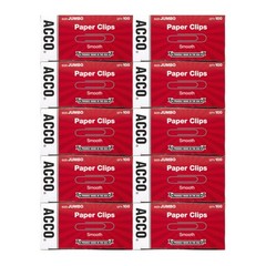 ACCO Brands Paper Clips Jumbo Smooth Economy 10 Boxes 100/Box (72580)