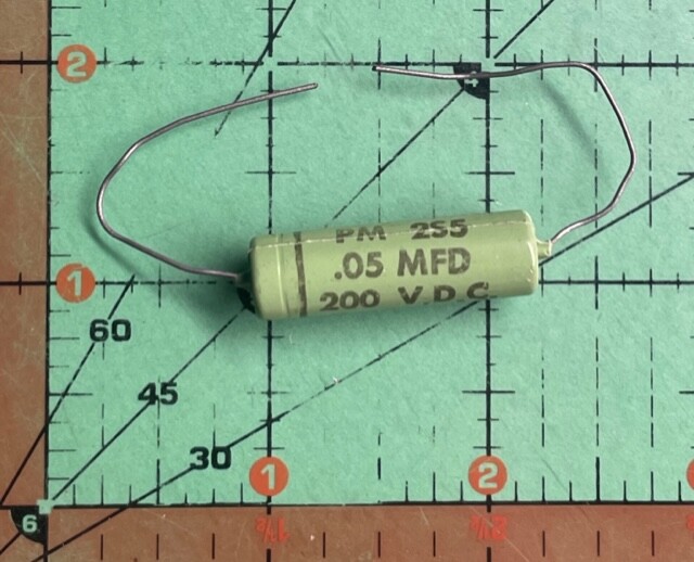 CORNELL DUBILIER Axial Film CAPACITOR .05uF 200v 10% PM2S5 (.047uF) Vintage