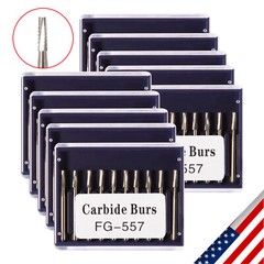 Dental Midwest FG #557 Clinic Length Cross Cut Carbide Burs 100pcs/10 Packs