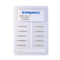 Dental Flame Diamond Burs Extra Fine Grit 861/012XF FG for High Speed Turbine