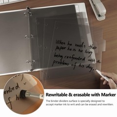 3 Ring Binder Dividers with 5 Tabs, 10 Pcs Binder Dividers, 1/5 Cut Letter Si…