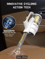 Fanttik V9 Cordless Handheld Vacuum, Bagless HEPA, Tools, White 0.12L