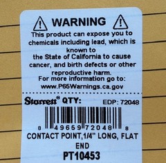 Starrett PT10453 Extra-Length Contact Point, Regular Style, 1/4″ Long Flat STOCK