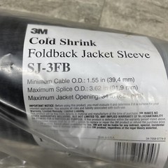 3M SJ-3FB Cold Shrink Foldback Jacket Sleeve, 1.55” – 3.63” X 34”, New