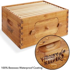 Deep Waxed Brood Box with Window, 10 frames and 10 Blk Foundations