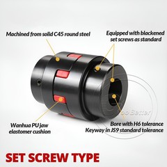 Shaft Coupling Flexible Steel Plum Spider Jaw Coupler Stepper Motor Connector