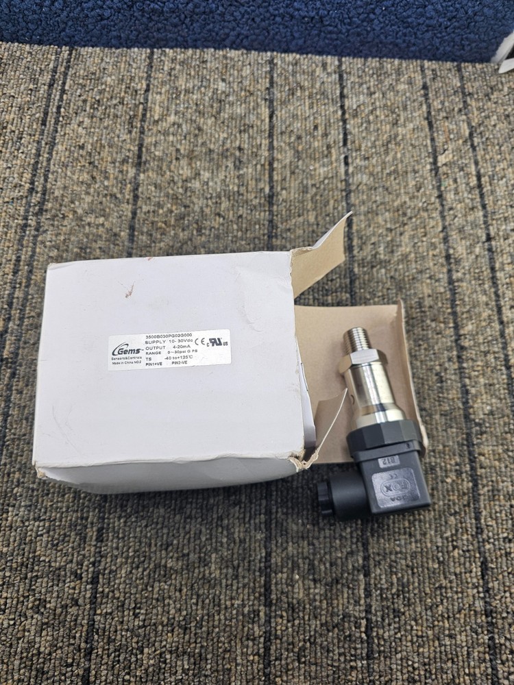 GEMS 3500B030PG02G000: Compact Low-Pressure Transducer 4-20mA, 0-30Psi, 10-30Vdc