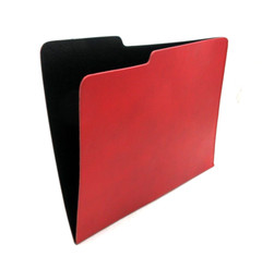 File Folder Leather Graphic Image Made in America RED w Black