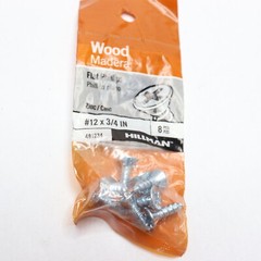 (8-Pk) Hillman Interior/Exterior Wood Screws #12 x 3/4″ 491234