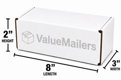 50 – 8x3x2 White Corrugated Shipping Mailer Packing Box Boxes