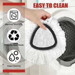 Mop Head Replacement, 3 Pack Spin Refill 1-TANK (3pcs), White