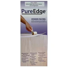 24 In. X 96 In. White Maple Real Wood Veneer with 10 Mil Paperback Free Shipping