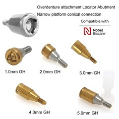 US Titanium Locator Abutment Fits Nobel Biocare Active NP/RP CC Male Cap Inserts