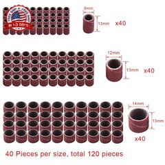 AUSTOR Aluminum Oxide Sanding Drum Set with Free Box Including 120 Pieces Drum S