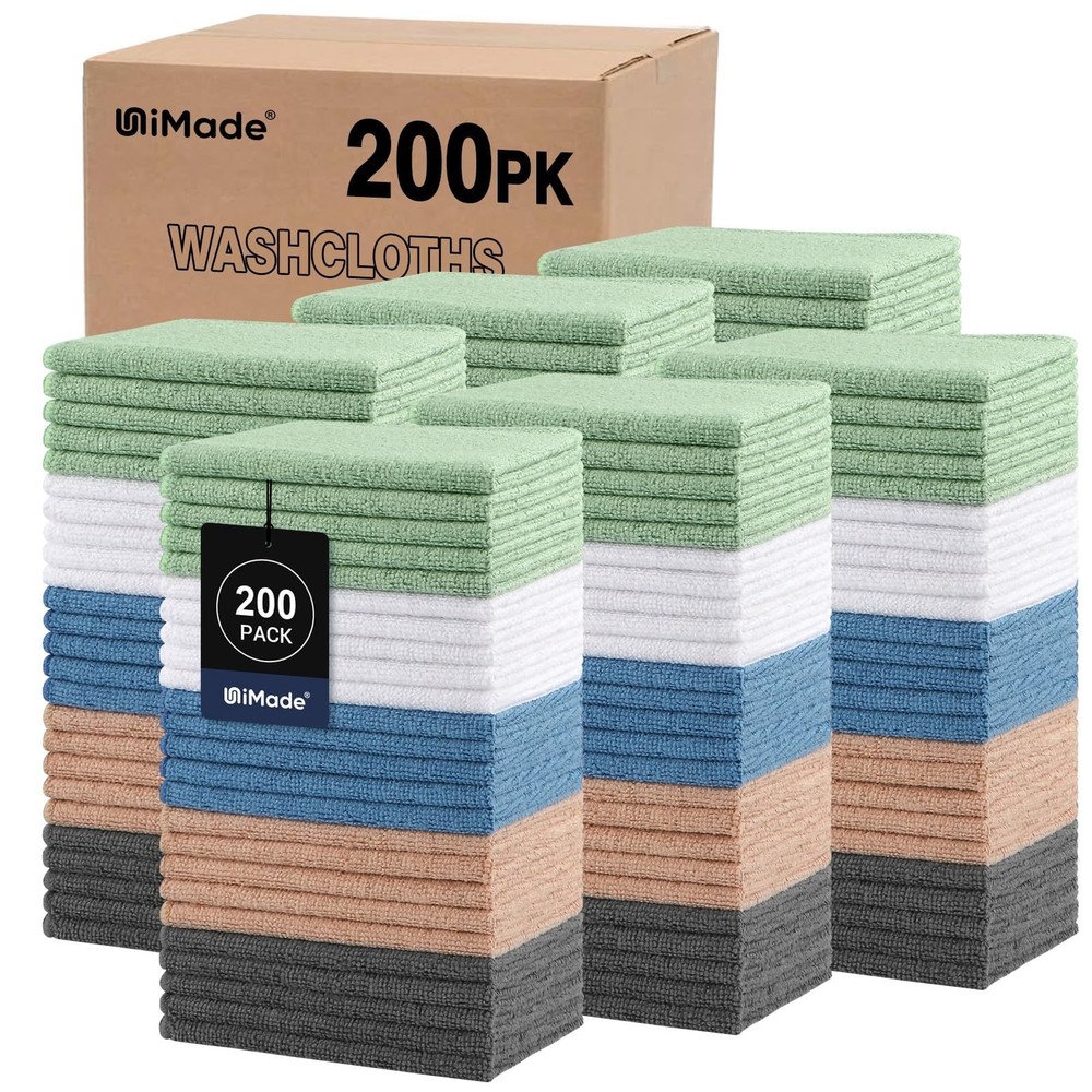Washcloths Bulk 200 Pack Face Towels (12″ x 12″), Highly Soft Wash Cloths and…