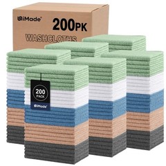 Washcloths Bulk 200 Pack Face Towels (12″ x 12″), Highly Soft Wash Cloths and…