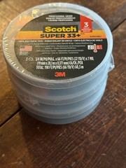 3 pack Scotch Super 33+ Professional Grade Vynyl Electrical Tape 3M