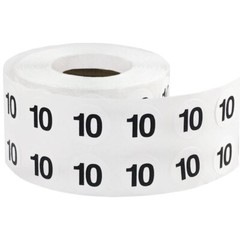 White with Black Number Stickers | 0.5″ Inch Round | 1000 Pack | Pick from 0-20