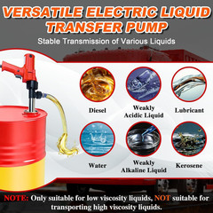 2480W Electric Fuel Transfer Pump, 110V 13000RPM, Includes 3M Steel Wire Hose +