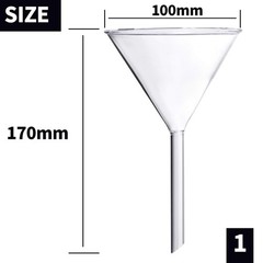 Glass Funnel Set, 4 Pcs Lab Borosilicate Glass Funnels, 100mm (170mm Length), 75