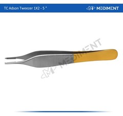 5 pcs TC Adson Tissue Rat Tooth 1×2 Forceps 5″ Plastic Surgery German Grade