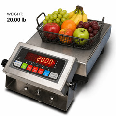 Prime Scales 9″x9″ Bench Scale 20lb x 0.005 lb Stainless Steel Washdown NEW