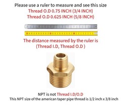 1/2″ to 3/8″ NPT Adapter, Brass Reducing Hex Nipple 4 Piece