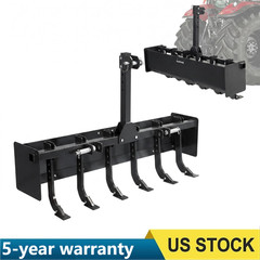 Heavy Duty Steel 55″ Box Blade Scraper W/ 6 Scarifier Shank For Cat 0 Cat 1