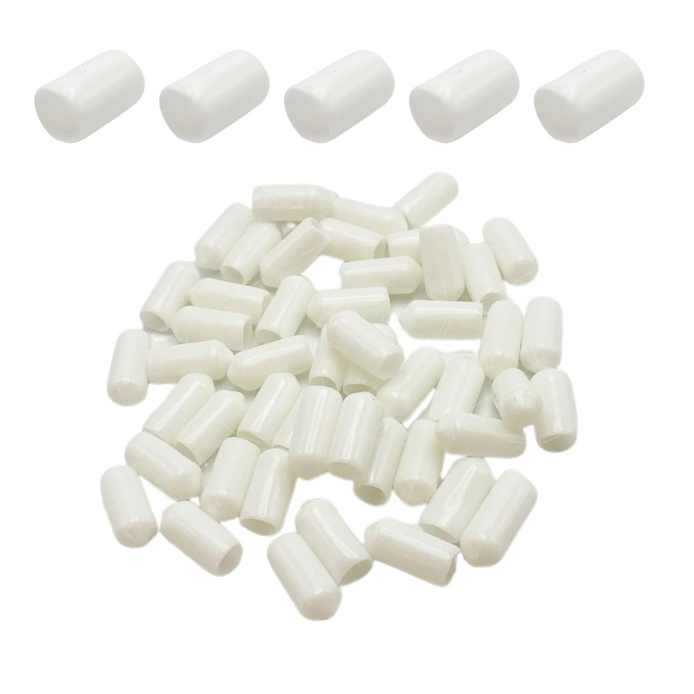 50Pcs Rubber End Caps ID 11mm (7/16 inch) White Flexible Protective Caps Soft…