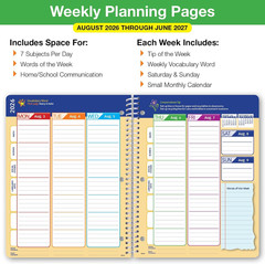 2026-2027 Elementary Student Planner 8.5″ X 11″ – Dated Weekly & Monthly Academi
