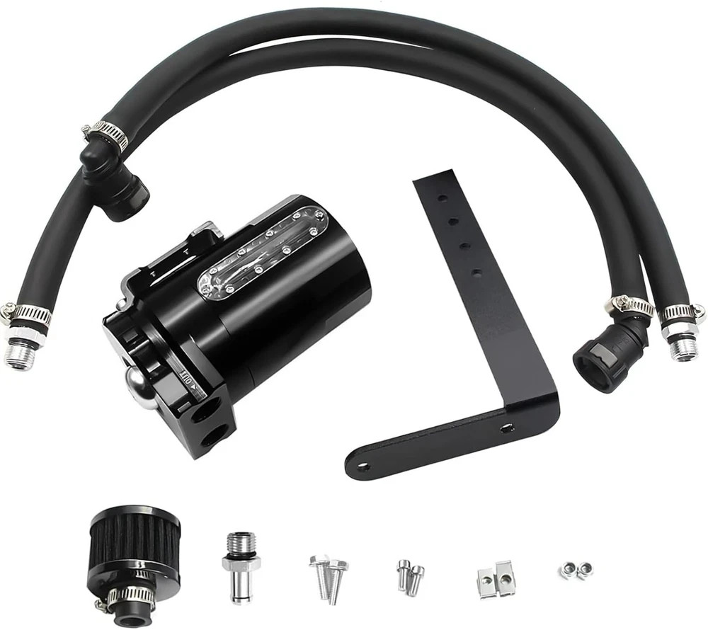 350ml Aluminum Oil Catch Can 2-Port Oil Separator Tank Compatible with Ford F…