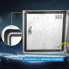 12x12x8in NEMA 4X IP66 Stainless Steel Enclosure with Mounting Plate