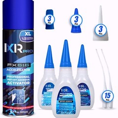CA Glue with Activator Kit 3×1.75 oz. CA Glue (Thin Medium Thick) 16.9 oz.