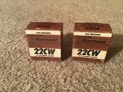 2 RAMSET .22 CAL Power Level 2 22CW Box Of 100 Loads Brown Tip Brand New NIB