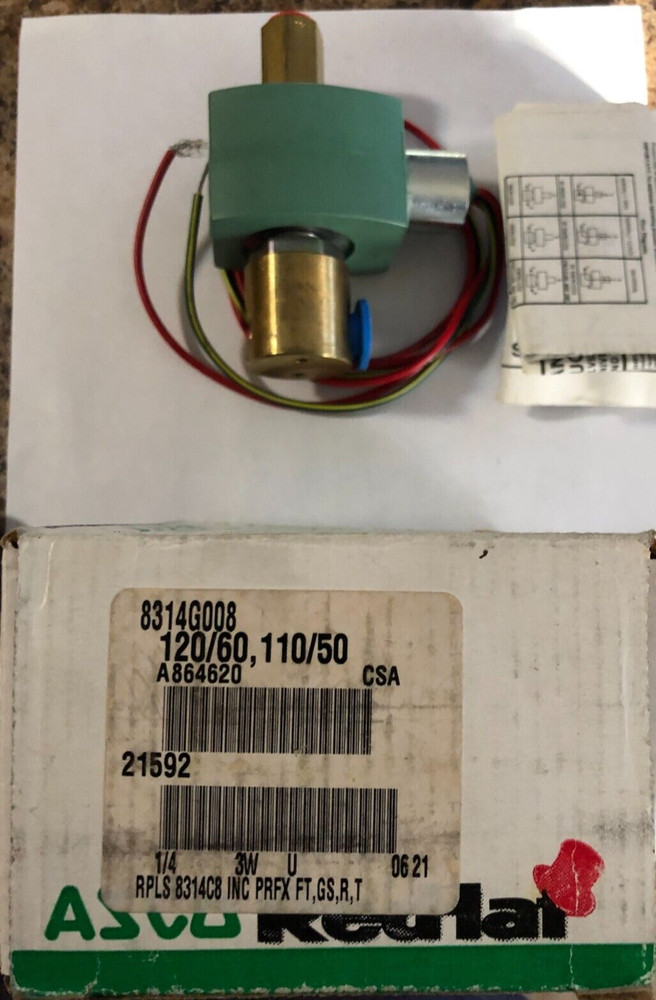 ASCO RedHat 8314G008 1/4″ Solenoid Valve, Brand new