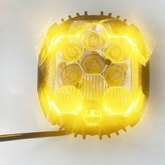 2PCS 5″ inch Round LED Work Lights Bar Amber DRL Pods Fog Lamp Offroad Driving