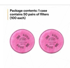 3M Particulate Filter P100, 2096CN, 2 Pack, Exp. Date 02/23, GB2626-2006, FREESH